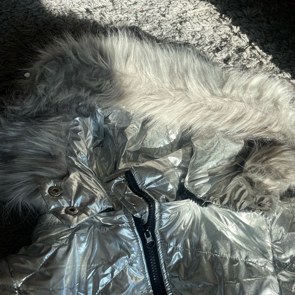 - -❄️ Women  SILVER Winter Onesies Ski Suit Fur Collar Ski Jumpsuit Snowsuit NEW - Picture 17 of 17